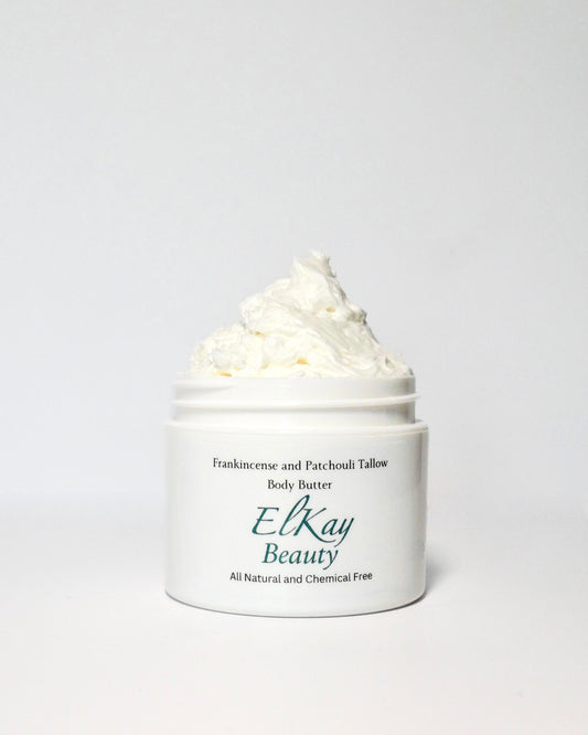 2oz Organic Frankincense and Patchouli Tallow Body Butter